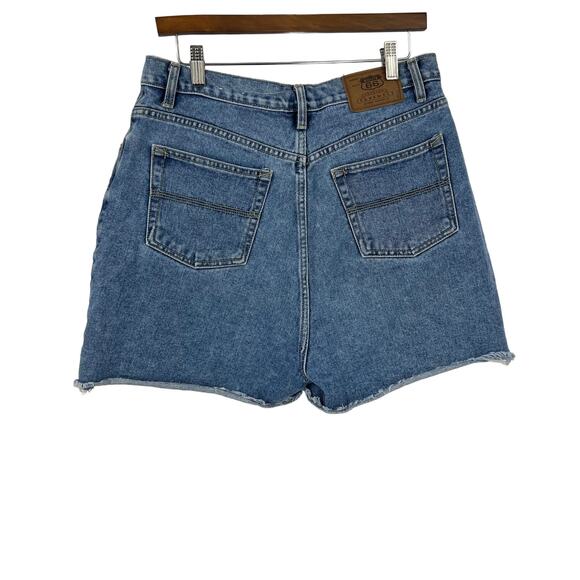 Vintage Route 66 Raw 90's Hem Denim Shorts Button Front High Waist Women 15/16 - Picture 2 of 9
